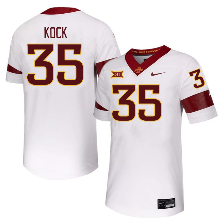 Men #35 Caden Kock Iowa State Cyclones College Football Jerseys Stitched-White